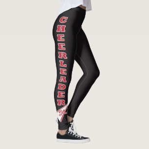 Leggings Cartas de tipografía roja oscura animadora