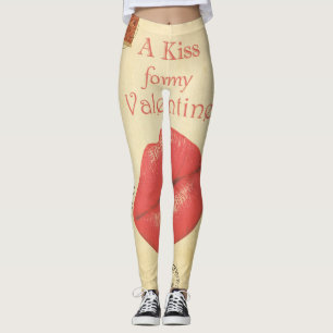 Leggings Carte postale Valentine besa las piernas de las mu