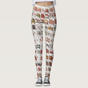 Leggings Cartel de Banderas Náuticas Antiguas del Mundo