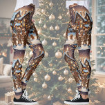 Leggings Casa de pan de jengibre y familia de pan de jengib<br><div class="desc">Esta divertida leyenda cuenta con una bonita escena de Navidades de una casa de pan de jengibre y una familia de pan de jengibre con amigos. ¡Una leggings divertida para la temporada!</div>