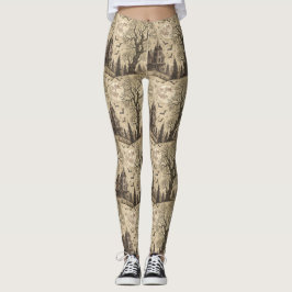 Leggings Casa embrujada vintage y luna llena