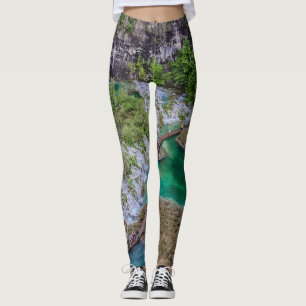 Leggings Cascada de cascada del parque de lagos Plitvice