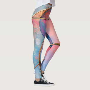Leggings "Cascada Kaleidoscópica" Arte abstracto colorido