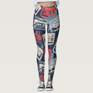 Leggings Casetes antiguos de música vintage impecables