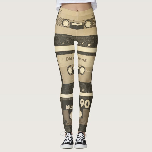 Leggings Cassette de audio, Hip-Hop Poster Retro. (Anverso)