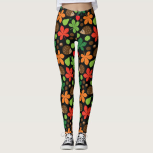 Leggings Castañas y modelo inconsútil del erizo