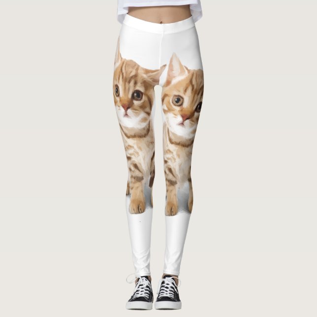 LEGGINGS CAT GINGER KITTEN YOGA PANGINGS (Anverso)