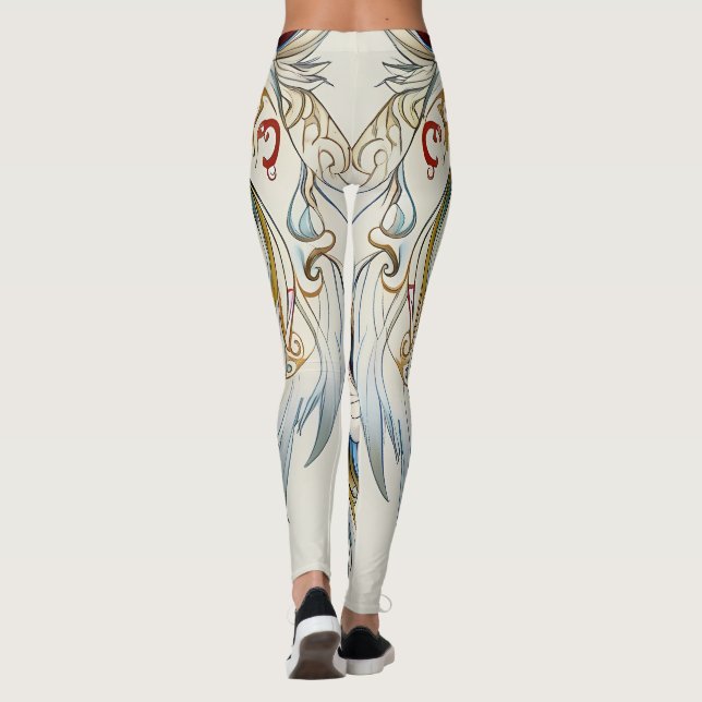 Leggings Catcher del sueño del lobo de ojos azules (Reverso)