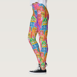 Leggings Cats Friends Colorful