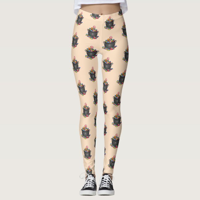 Leggings Cauldron de truco o trato (Anverso)