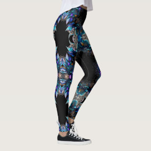 Leggings Causas de pavo real azules