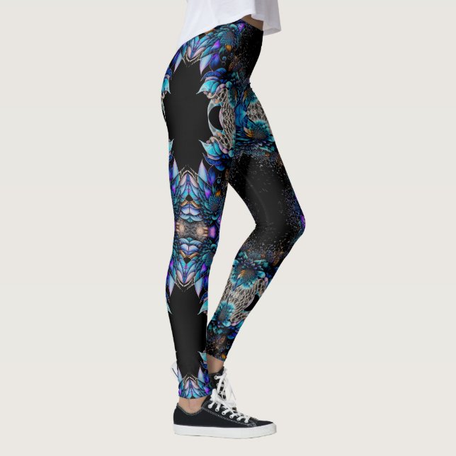 Leggings Causas de pavo real azules (Derecha)