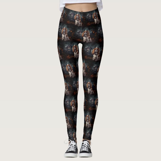 Leggings Cavalier King Charles Spaniel Halloween Espantoso (Anverso)