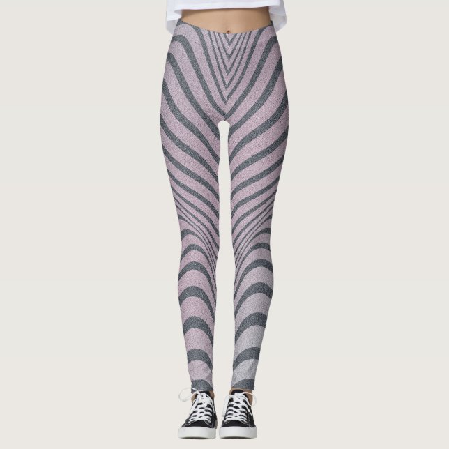 Leggings Cebra Psicodélica: Rayas Vintage Graves. (Anverso)