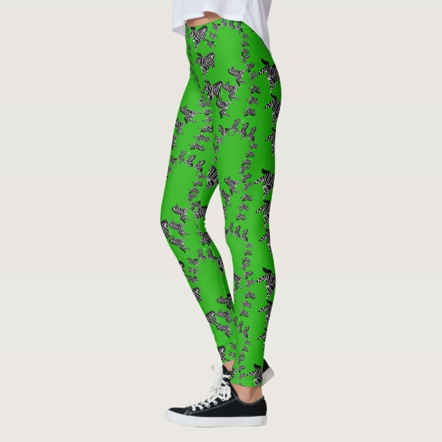 Leggings Cebra verde salvaje moderna (Izquierda)