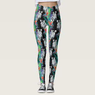 Leggings Cebra y modelo de flores exótico 2
