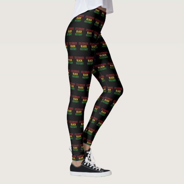 Leggings CELEBRAR HISTORIA NEGRA Rojo Amarillo Verde BHM (Derecha)