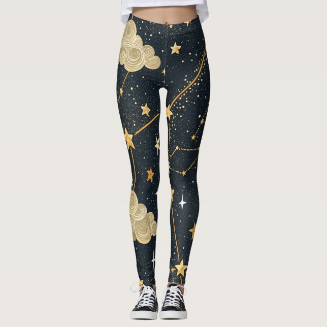 Leggings Celestial Constellation Star Pattern (2) (Anverso)