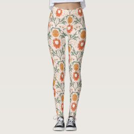 Leggings Celestial Floral Sunburst Seamless Pattern Design