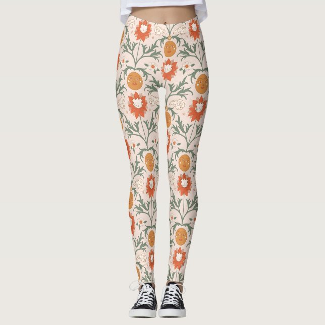 Leggings Celestial Floral Sunburst Seamless Pattern Design (Anverso)