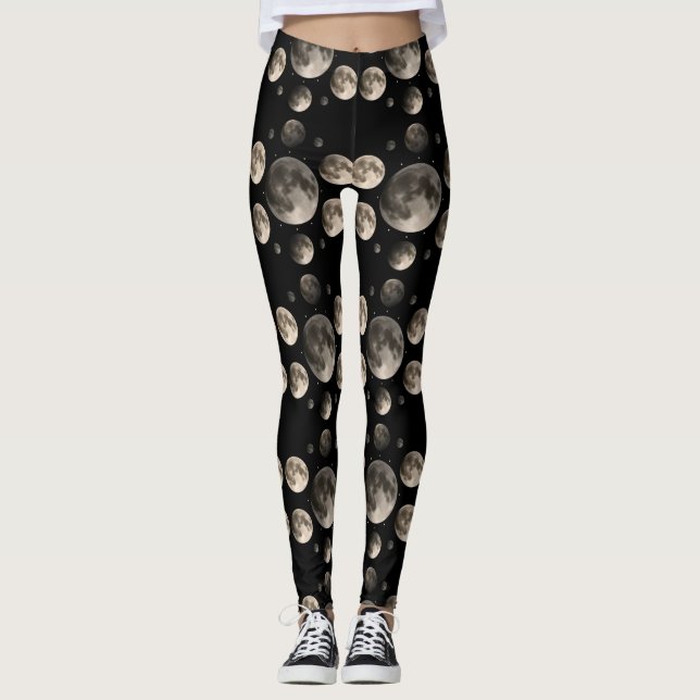 Leggings Celestial Moon Phases Mandala Astronomy Art (Anverso)