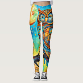Leggings Celestiales de lechuza Vivid: Maravilla y magia