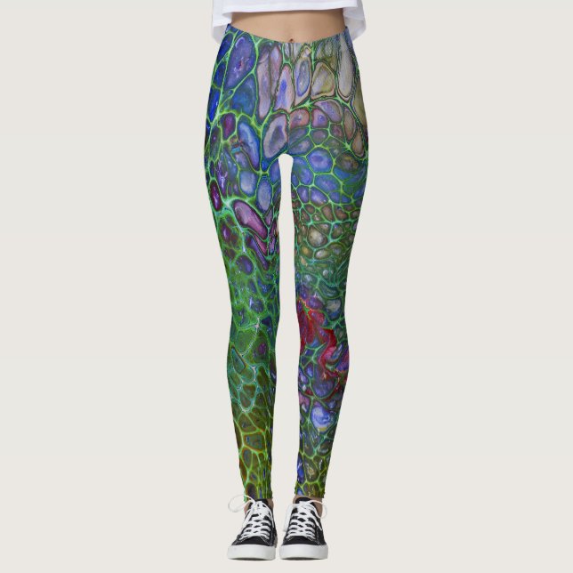 Leggings Células psicodélicas oscuras (Anverso)