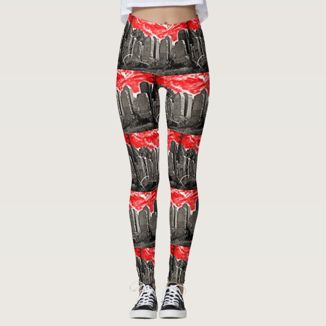 Leggings Cementerio del cielo rojo (Anverso)