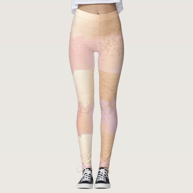 Leggings Cepillo dorado rompe las piernas (Anverso)