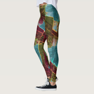 Leggings Cera esculpida de aspecto marrón y azul