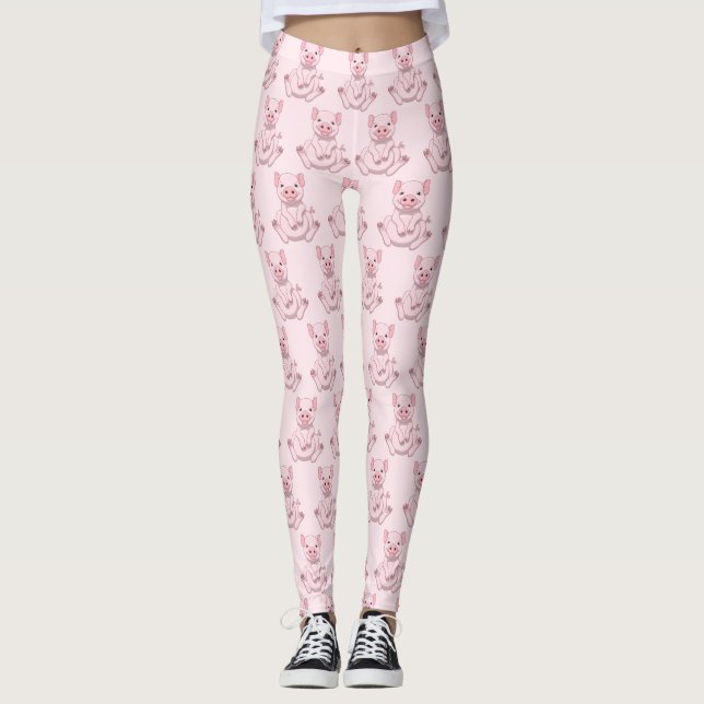 Leggings Cerdo Belly de cacerola de grasa divertida (Anverso)