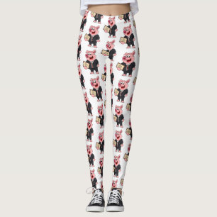Leggings Cerdo divertido en traje de negocios caricatura