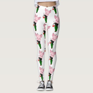 Leggings cerdo hipster navidad