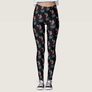 Leggings Cerdo lindo con alas coloridas   Creer en la magia