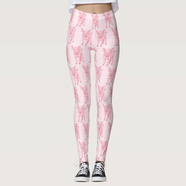 Leggings Cerdo rosa mate (Anverso)