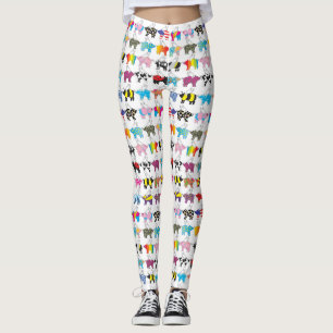 Leggings Cerdos del vuelo en polainas de una fila