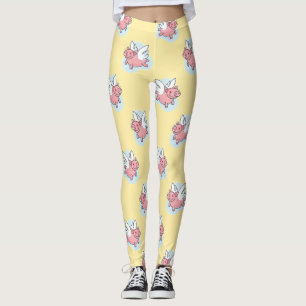 Leggings Cerdos voladores Año Nuevo Chino Chica amarillo Zo