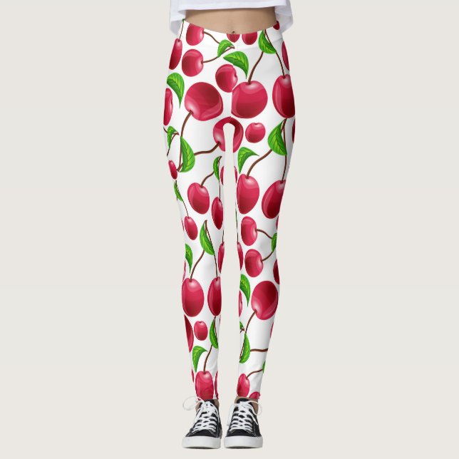 Leggings Cerezas retro Impresión de cerezos Leggencias de y (Anverso)