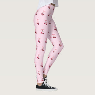 Leggings Cerezas y arcos de color rosa y burro