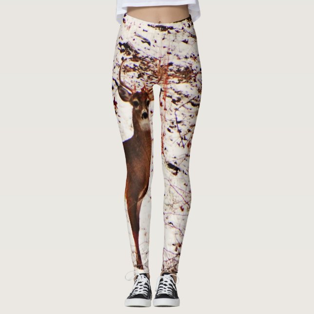 Leggings Cerveza en el bosque de nieve Camo Camouflage . (Anverso)