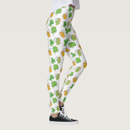 Leggings Cerveza verde afortunada y el día de San Patricio