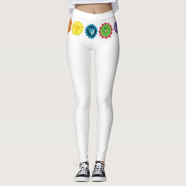 Leggings Chakra alineó 7 polainas de Kundalini de la yoga (Anverso)