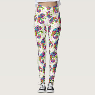 Leggings Chameleon Paint Stains Watercolor Style