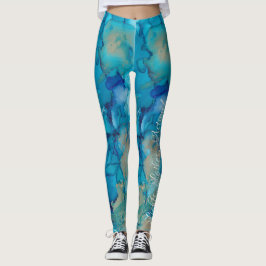 Leggings Chanukah Blue, Golds Design