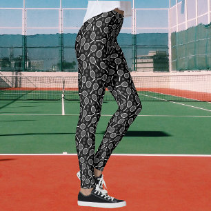 Leggings Chaquetas de tenis y bolas Patrón deportivo gris f