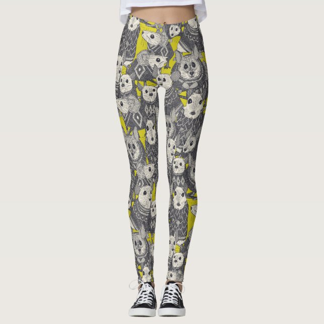 Leggings chartreuse de ratones de suéter (Anverso)