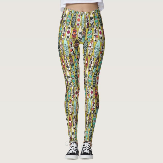 Leggings chartreuse de tablas de surf (Anverso)