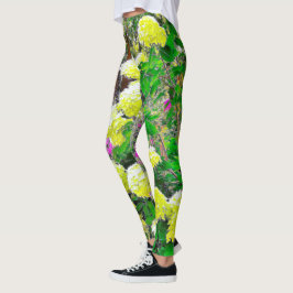 Leggings Chartreuse Green Limelight Hydrangea Garden