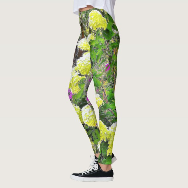 Leggings Chartreuse Green Limelight Hydrangea Garden (Izquierda)