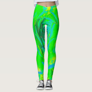 Leggings Chartreuse Verde Lime Suculento Sedum Rosette